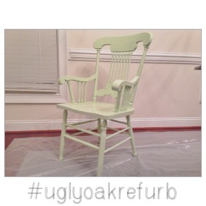 ugly oak refurb instagram mint green final product primed and painted diy