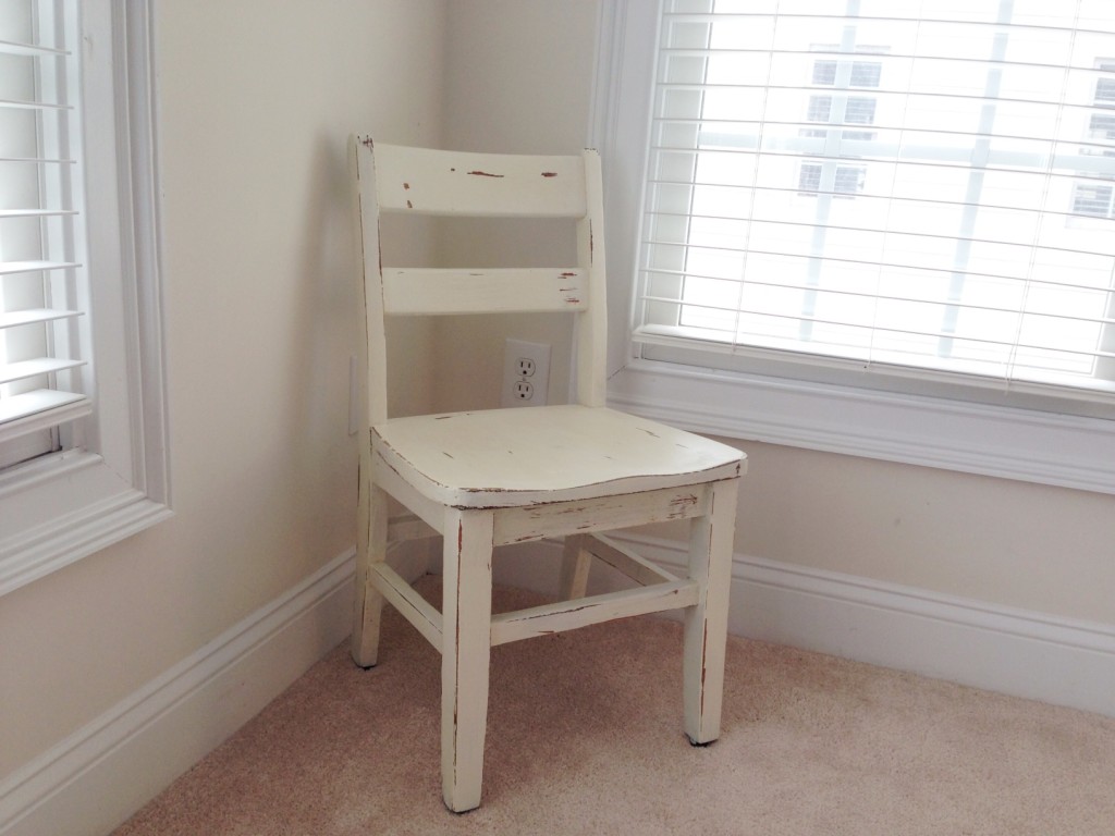 tiny white chair refurb finished product