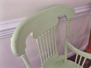 ugly oak refurb dining chair primer painted distressed sealed finished product antique captains chair