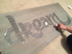 dream board diy dining room wall art trace template with nails